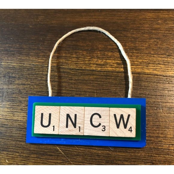 Other - UNCW University North Carolina Wilmington Hawks Christmas Ornament Scrabble Tile